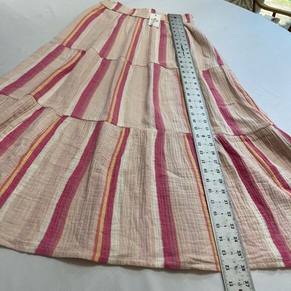 NWT Marine Layer Corrine Striped Cotton Maxi Midi Skirt Size Large New - Picture 3 of 6